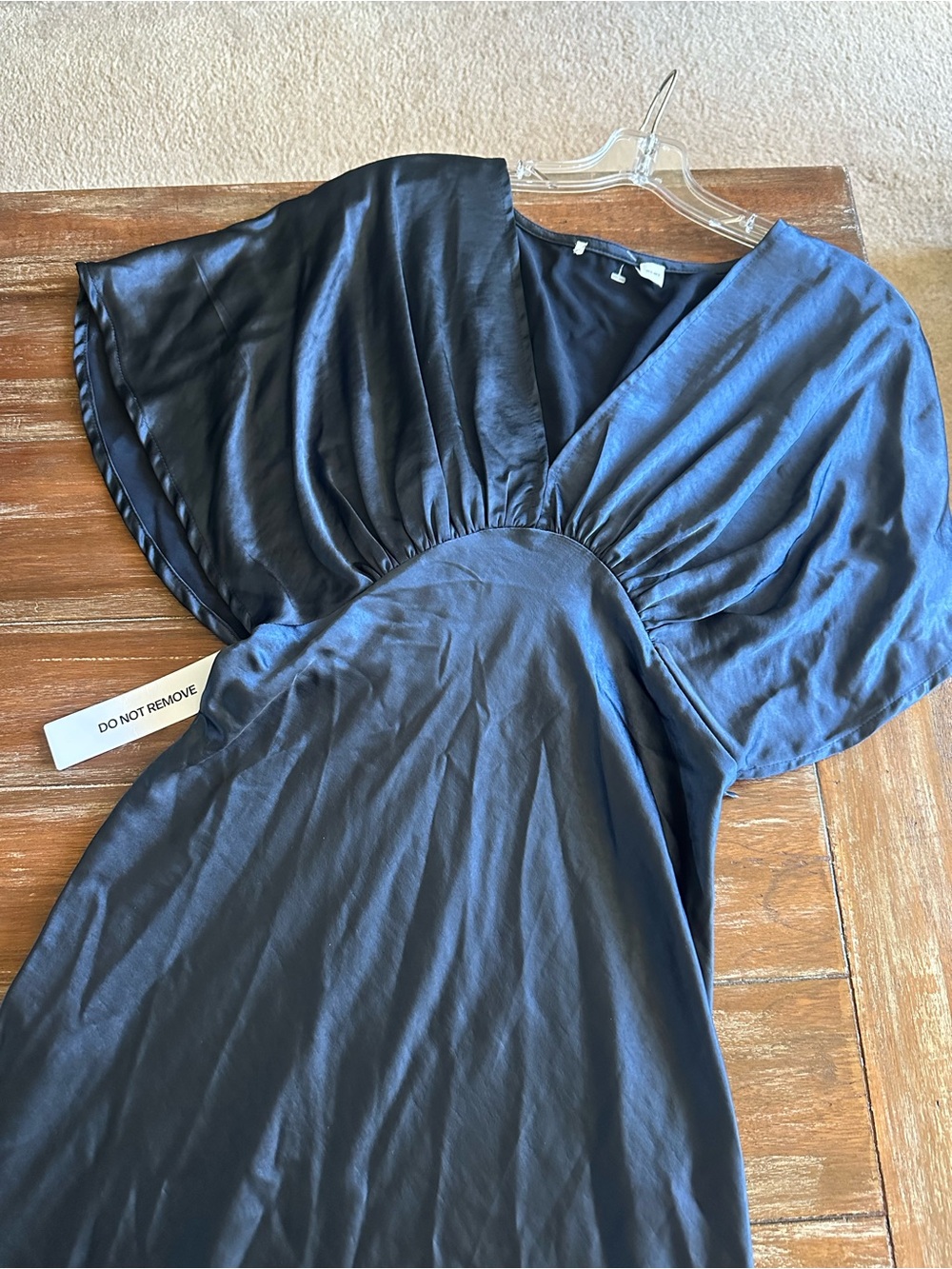 Petal & Pup Navy Satin V-Neck Maxi Dress - Picture 7 of 7